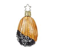 Décoration de sapin de Noël Madeleine en verre soufflé à la bouche peinte à la main - Bonbons à suspendre - Cuivre/chocolat - Pendentif pour sapin de Noël - Pâtisseries françaises et décoration de