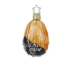 Décoration de sapin de Noël Madeleine en verre soufflé à la bouche peinte à la main - Bonbons à suspendre - Cuivre/chocolat - Pendentif pour sapin de Noël - Pâtisseries françaises et décoration de
