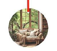 Décoration de sapin de Noël moderne du milieu du siècle, décorations rondes, pendentif traditionnel à suspendre pour Noël