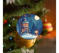 Décoration de sapin de Noël monstre en céramique de forme ronde à suspendre pour sapin de Noël 2024