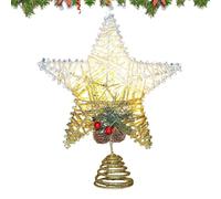 Décoration de sapin de Noël - Ornement lumineux pour décoration de Noël - Vintage Star Tree Topper avec lampes - Étoile décorative à cinq branches - Décoration unique et festive