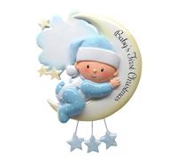 Décoration de sapin de Noël | Pendentif premier Noël de bébé en résine | Décoration de Noël à suspendre pour fenêtre, mur, maison, voiture, miroir intérieur, sac, cheminée, guirlande | Décoration