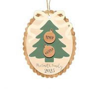 Décoration de sapin de Noël personnalisée à 2 couches en bois 2025, souvenir de vacances personnalisé pour les parents, frères et sœurs, grands-parents