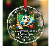 Décoration de sapin de Noël personnalisée pour enseignant des abeilles, décoration en verre pour enseignement du nom et du texte personnalisés, décorations de Noël pour enseignants à la retraite