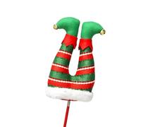 Décoration de sapin de Noël, piques à rayures blanches, rouges, vertes | Piques de jambe rayées, blanc, rouge, vert, ajoute du caractère festif aux présentoirs d'arbres, cheminées, porches