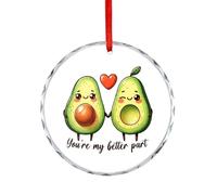 Décoration de sapin de Noël, souvenir commémoratif en verre « You're My Better Part » à suspendre pour décoration d'intérieur, cadeau pour lui, elle, 7,5 cm
