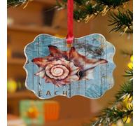 Décoration de sapin de Noël sur le thème de l'océan et de la plage nautique - Corail, poissons de mer et tortues - Disques en acrylique transparent à suspendre sous la mer, pieuvre, crabe, poisson