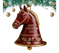 Décoration de sapin de Noël - Tête de cheval de 8 m - Souvenir fabriqué à la main - Cloches équestres en métal - Pour amis, famille, vacances, intérieur, extérieur, mur, fenêtre, maison