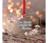 Décoration de sapin de Noël « The Earth Laughs in Flower » - Couronne verte - Décoration de Noël - Décoration de fête - Pendentif papillon transparent en acrylique pour enfants