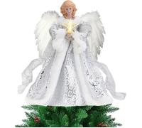 Décoration de sapin de Noël - Topper D'Noël Ange - Lumineux - En plastique - Avec lumière LED