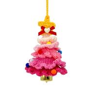 Décoration de sapin de Noël tricotée dans des couleurs arc-en-ciel claires, design au crochet multicouches et décoration étoile supérieure avec cloches dorées