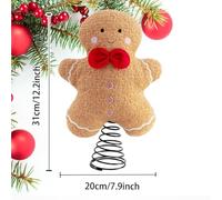 Décoration de Sapin en Pain d'épices - Décoration Festive pour Noël | Adorable décorations Peluche au Design, por cheminée, bibliothèque, 31 cm
