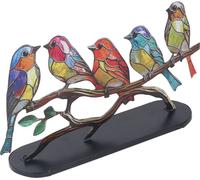 Décoration de série d'oiseaux en métal,Ornements d'art d'oiseaux en métal,Ornements d'art de série d'oiseaux,Décoration d'oiseaux multicolores,Décoration de série d'oiseaux,Décoration d'oiseaux