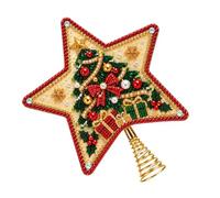 Décoration de Sommet d ' Arbre de Noël Faite à la Main avec des, E | Perles à facettes surélevées, finition étoile à cinq branches en couches, décoratives pour pièce maîtresse d ' arbre