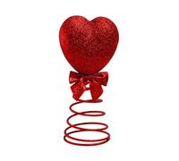Décoration de sommet d'arbre pour la Saint-Valentin - Décoration en forme de cœur de 16 cm | Ornement scintillant | Coeur rouge, mousse, décorations table et murale romantique, mariage, anniversaire
