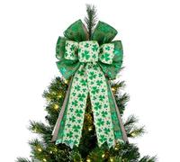 Décoration de Sommet de Sapin Saint-Patrick | Grand Ruban Réutilisable,Nœuds Irlandais Pour Couronne De La Saint-Patrick | Pour Les Entrées Clôtures Escaliers Cheminées Patios Fêtes Et Mariages
