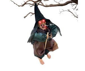 Décoration de sorcière d'Halloween | Décoration de sorcière effrayante avec activation sonore pour le plaisir effrayant | Sorcière de conversation animée avec yeux ronds | Accessoire effrayant anim