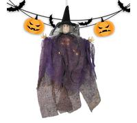 Décoration de sorcière d'Halloween - Ornements d'Halloween pour arbres, suspension de sorcières effrayantes effrayantes, décoration d'Halloween d'horreur pour boules