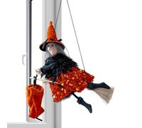 Décoration de sorcières volantes - Plush d'Halloween, Objets de balai effrayants | Affichage pour extérieur intérieur, accent fantomatique pour le jardin, décoration de fêtes à la maison hantée