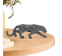 Décoration de statue de léopard: sculpture en résine faite à la main, statuette avec finition brillante, élégante faune, pièce d'art d'exposition animale | Intérieur salon e