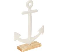 Décoration de table Ancre Blanc Naturel Bois Maritim 20x5x26cm