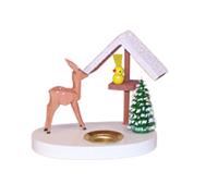 Décoration de Table Chandelier Chevreuil Et Maison D'Oiseau Bxhxt 9x8x6cm Neuf