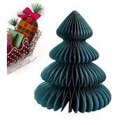 Décoration de table d'arbre de Noël - Arbre en nid d'abeille en papier, ornement de bureau coloré, design léger et pliable, décoration de vacances | Pièce maîtresse de fête de festival pour la ma