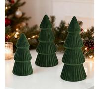 Décoration de table de Noël 3pcs Sapin de Noël Décoration de table Velours Arbre de Noël Ensemble Arbre de Noël artificiel Décoration de table de Noël pour vacances d'hiver Cadeaux Vert