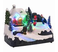 Décoration de table de Noël multicolore en plastique 16 x 11,5 x 13 cm avec incrustations décoratives pour salon, décoration de l'Avent, ambiance festive de Noël et accessoires de village miniature