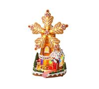 Décoration de Table de Vacances avec Maison de Bonbons éclairée et Moulin à Vent en Forme de Flocon de Neige, présentoir de Noël pour étagère, Bureau et cheminée Décoration de Table de Noël éclairée,