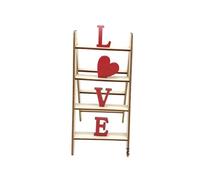 Décoration de table d'escalier pour la Saint-Valentin - Décoration d'affiche en bois, élément décoratif romantique pour la maison, étagère, étagère, entrée, fête, mariage et V