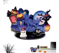 Décoration de table d'Halloween lumineuse Pièce Maîtresse Panneau Fantôme