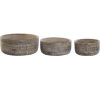 Décoration de table DKD Home Decor Blanc naturel indien 30,5 x 30,5 x 12,7 cm (3 pièces)