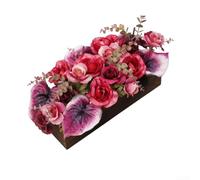 Décoration de table en forme de fleur artificielle pour mariage et terrasse, fabriquée à partir de tissu mousse de bois et pièce florale d'aspect naturel