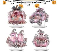 Décoration De Table pour Halloween,4 Pièces Décoration en Acrylique 2D sur Le Thème Fantôme Et pour Voiture,Ornement Esthétique | pour Maison Salon Chambre Bureau Lieu de Travail Centre de Table Fête