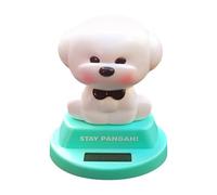 Décoration de tableau de bord de voiture en forme de chien, petite figurine décorative de voiture, énergie solaire, tête secouante, décoration de bureau, figurines de collection de chiots de dessin