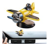 Décoration de tableau de bord de voiture - Figurine d'avion à énergie solaire | Décoration de bureau rotative pour balcon, studio, bureau, bibliothèque, tableau de bord de voiture, anniversaire, Noël