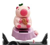 Décoration de tableau de bord, figurines solaires Capybara oscillantes | Décoration de tableau de bord pour conducteur, VUS, camping-car, remorque, tracteur, automobile, véhicule, maison, bibliothèque