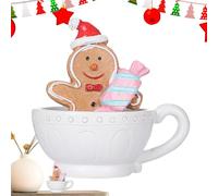 Décoration de tasse en pain d'épice - Statue de cupcake en pain d'épice | Décorations de Noël pour cupcakes en pain d'épice, décoration de tasse de pain d'épice pour cupcakes