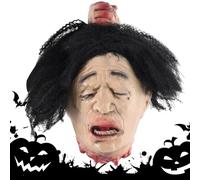 Décoration de tête coupée pour Halloween - Tête sanglante cadavre séparée, décoration macabra en latex pour intérieur et extérieur dans les chambres, les patios et les maisons hantées