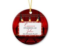 Décoration de théâtre personnalisée de Noël 2025, décoration de salle de spectacle, cadeaux d'actrice, décorations de scène de théâtre, souvenir de jeu scolaire, nom personnalisé/décoration en