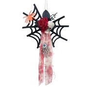 Décoration de Toile d'Araignée | Décor Maison Hantée avec Araignée et Crâne - Accessoires Halloween Effrayants et Réalistes pour Décoration de Mur Fenêtre Porte Intérieur et Festival de Maison Hantée
