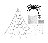 Décoration de Toile d'Araignée,Décorations d'Araignées - Grands Accessoires D Halloween pour Les Fêtes pour Jardin Pelouse Porche Patio Maison Et Fêtes De Maison Hantée