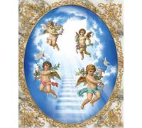 Décoration De Toit, Fresques 3D, Papier Peint De Plafond, échelle Créative, Figurines d'ange, Salon, Chambre à Coucher, Art Mural Autocollant., Wallpaper, 200cm(W) x200cm(H)