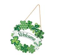 Décoration de trèfles, Couronne de Porte en Bois pour Les fêtes de la Saint-Patrick, décoration de Printemps du Festival Irlandais, Panneau de Bienvenue, décors du Festival Irlandais