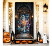 Décoration de tunnel gothique carnaval arche Halloween 91,4 x 182,9 cm | Architecture gothique, bannière de porte d'entrée, scène de carnaval mystique, art fantastique sombre
