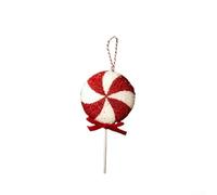 Décoration de vacances à suspendre avec grande sucette scintillante avec tourbillon pailleté et finition guirlande pour sapin de Noël et décoration murale (petite taille)