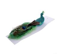 Décoration de vacances en forme d'oiseau avec aspect vif, construction en mousse et plumes, convient pour sapin de Noël et décorations saisonnières (vert)