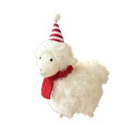 Décoration de vacances en peluche d'agneau avec cordon de présentation, A | Sapin de Noël avec pieds en bois pour cheminées
