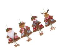 Décoration de vacances saisonnière Figurine en peluche à suspendre avec cloches Installation facile Arbre de Noël Pendentif Festival Décorations suspendues avec cloches